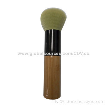 Individual powder makeup brushes, made of bamboo handle and aluminum ferrule with synthetic hair